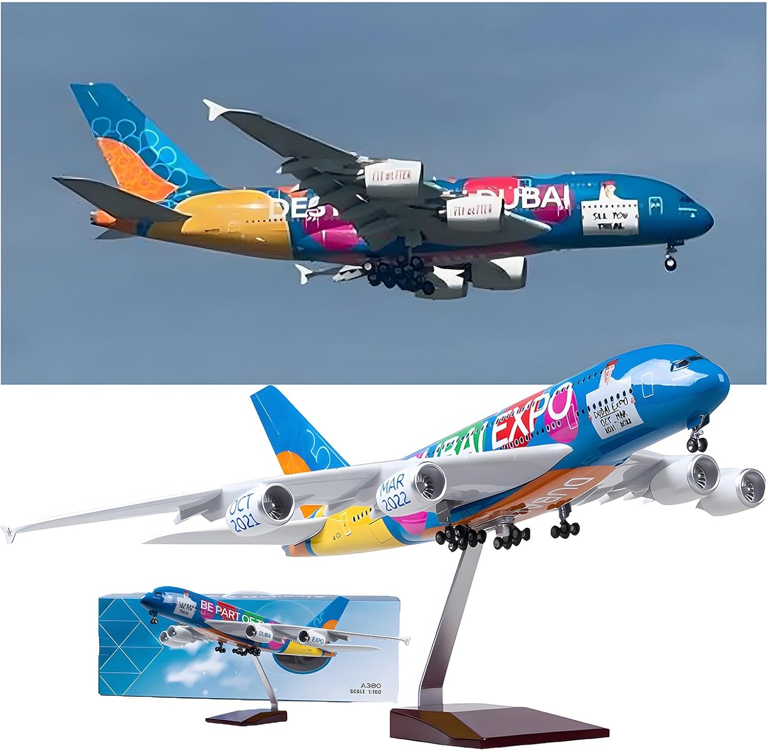 Model Airplane Plastic - Avión de Juguete a Escala 1:160,